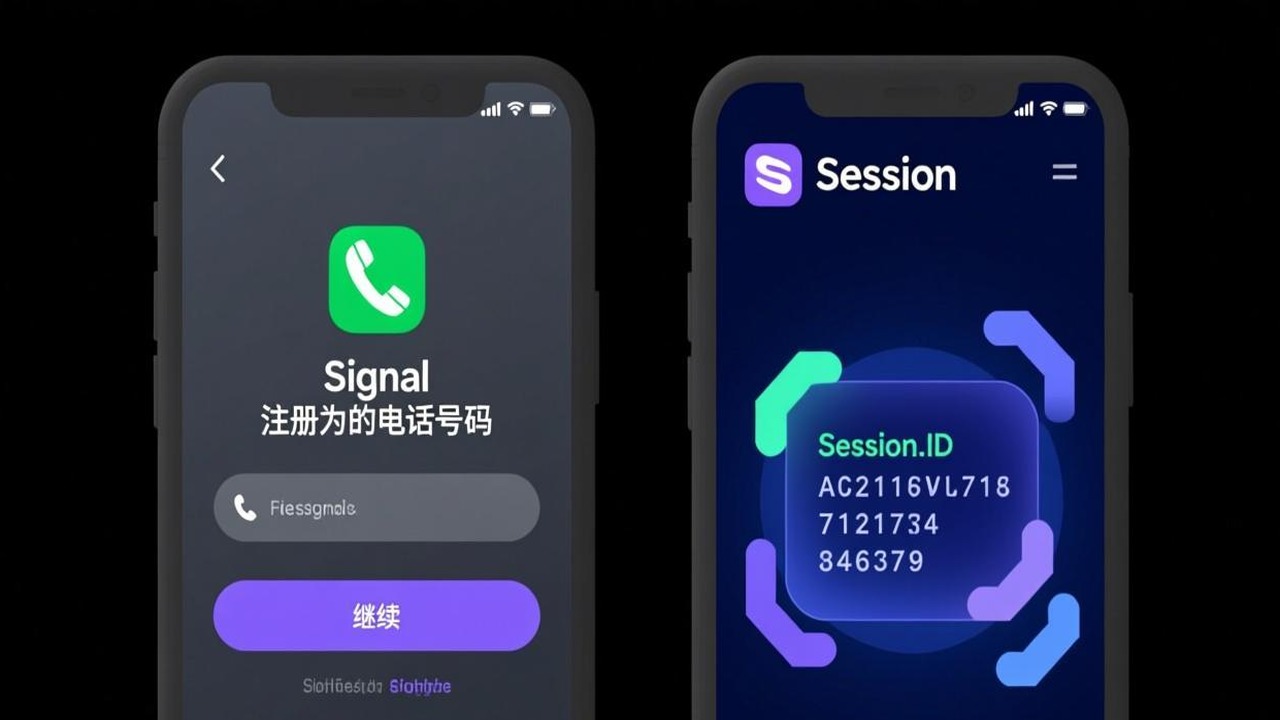 Signal需要手机号 vs Session用随机ID注册对比