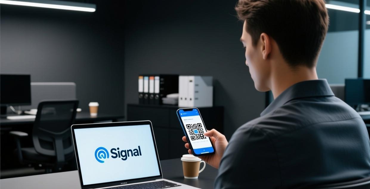 手机扫描电脑屏幕 QR 码关联 Signal 桌面版