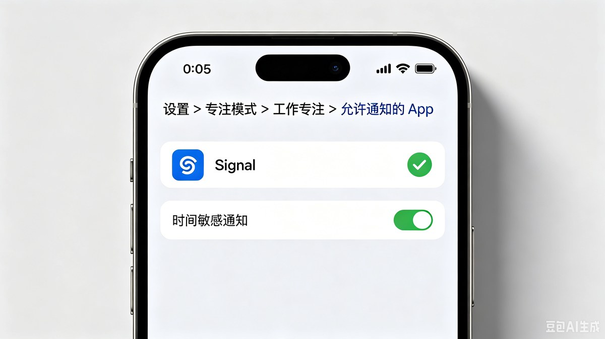 专注模式下允许 Signal 通知